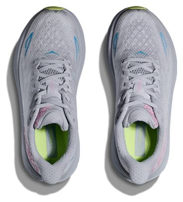 Hoka Clifton 9 Hardloopschoenen Grijs/Roze/Groen