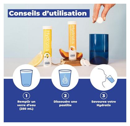 HYDRATIS - Pastilles Effervescentes Pêche - Riche en Minéraux