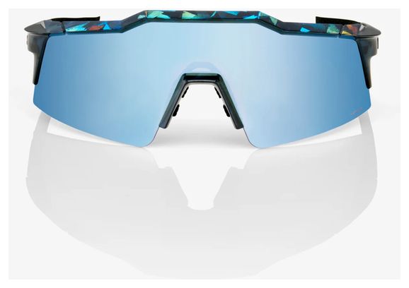 Lunettes 100% Speedcraft SL - Noir Holographic - Verres HiPER Miroir Bleu