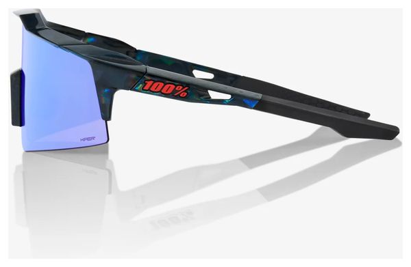 Lunettes 100% Speedcraft SL - Noir Holographic - Verres HiPER Miroir Bleu