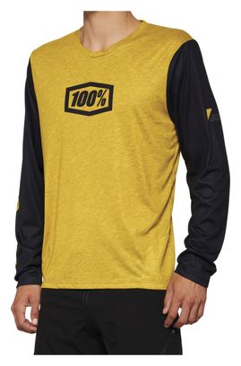 100% Airmatic Dijon Yellow / Black Long Sleeve Jersey