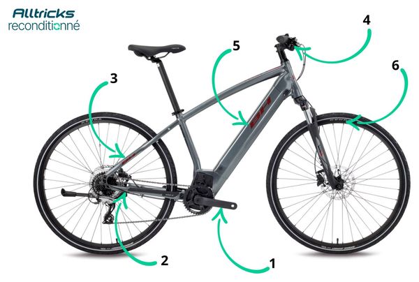 E-bike BH Atom Cross Shimano Acera 8V 500 Wh 700 mm Grigio Plata T.M 165/177 cm - Prodotto ricondizionato