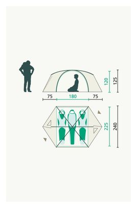 Tente 3 Personnes Jack Wolfskin Eclipse III Vert