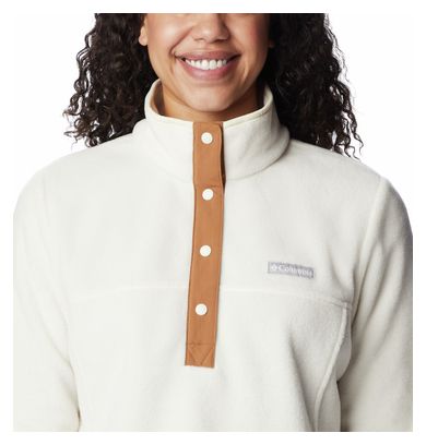 Damen Columbia Benton Springs 1/2 Zip Fleece Sweatshirt Weiß
