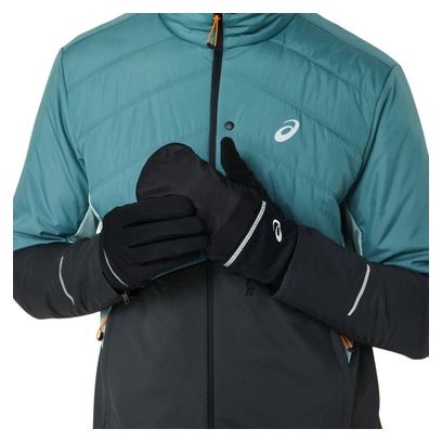 Winddichte Asics Wind-Block Handschuhe Schwarz Herren