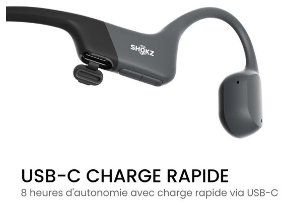 Casque à conduction osseuse Shokz OpenRun USB-C Noir Cosmic