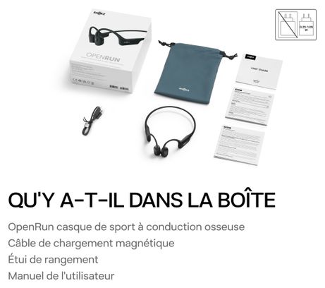 Casque à conduction osseuse Shokz OpenRun USB-C Noir Cosmic