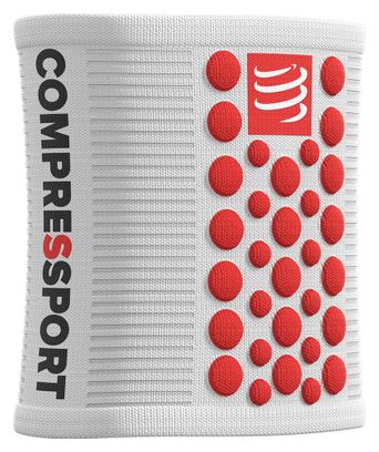 Bandeaux Poignet Compressport Sweatbands 3D.Dots (Paire) Blanc Rouge
