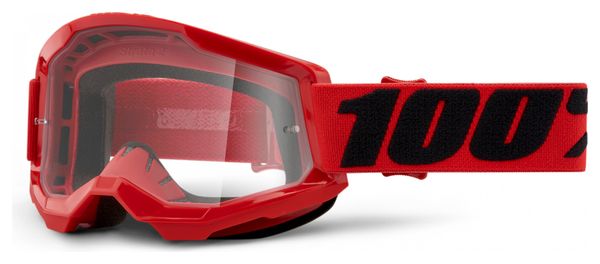 100% STRATA 2 mask | Red | Clear glasses