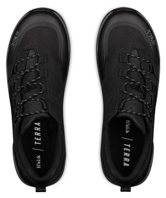 Pair of Fizik Terra Ergolace X2 Flat Shoes Black