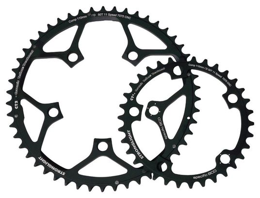 Stronglight Campagnolo Super Record / Record / Chorus / Athena Inneres Kettenblatt CT² 110 BCD 5 Speichen 2x11S Schwarz