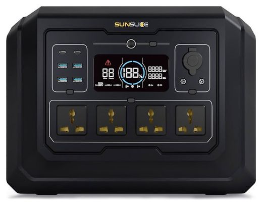 Station d'Énergie Portable Sunslice Gravity 1024 1024Wh 2000W LiFePO4 Noir