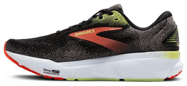 Chaussures Running Brooks Ghost 16 Large 2E Noir/Rouge/Vert Homme