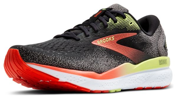 Chaussures Running Brooks Ghost 16 Large 2E Noir/Rouge/Vert Homme