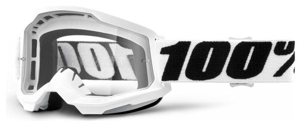 100% STRATA Maske 2 | Weiß Schwarz Everest | Klare Brille
