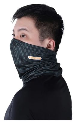 Cachecou Sport Extérieur Soie Glacée UV Noir/Gris