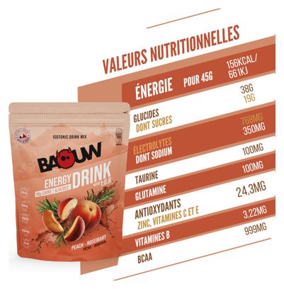 Baouw Energiedrank Perzik/Rosemary - 585g