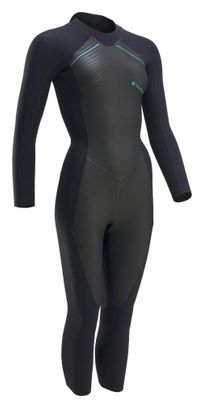 Van Rysel Neoprene Short Course Wetsuit Black Blue Women