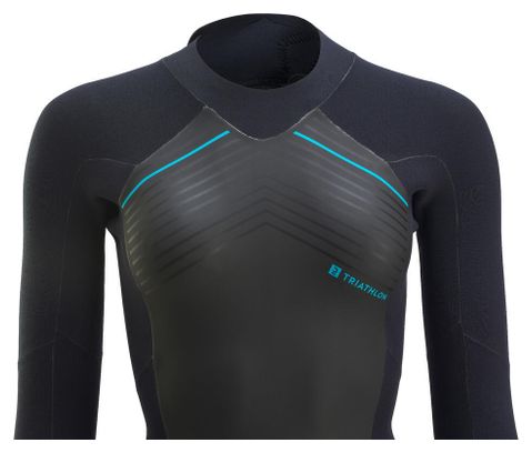 Van Rysel Neoprene Short Course Wetsuit Black Blue Women