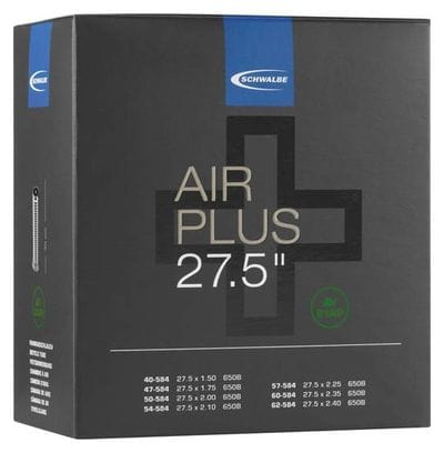 Schwalbe Air Plus 27.5 &#39;&#39; AV21 Valve Shrader 40mm Inner Tube