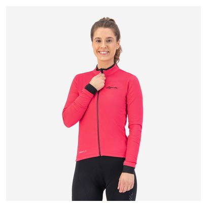 Maillot Manches Longues Velo Rogelli Essential - Femme - Cerise