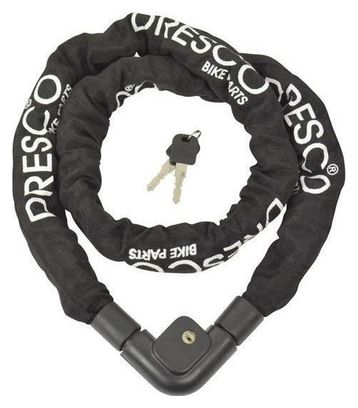 Dresco serrure à chaîne 150 cm x 10 mm acier/polyester noir