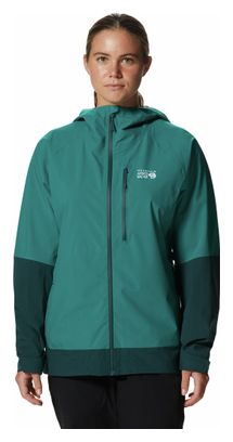 Mountain Hardwear Women's New Stretch Ozonic Green Waterproof Jacket