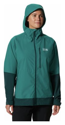 Mountain Hardwear Women's New Stretch Ozonic Green Waterproof Jacket