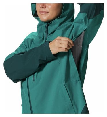 Nueva Chaqueta Impermeable Mountain Hardwear Stretch Ozonic Verde para Mujer