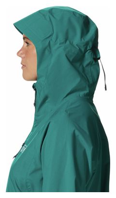 Mountain Hardwear Women's New Stretch Ozonic Green Waterproof Jacket