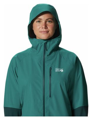 Mountain Hardwear Women's New Stretch Ozonic Green Waterproof Jacket
