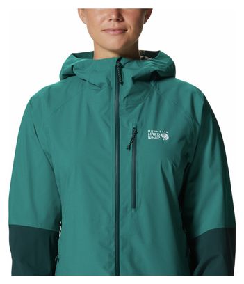 Mountain Hardwear Women's New Stretch Ozonic Green Waterproof Jacket