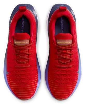 Nike ReactX Infinity Run 4 Hardloopschoenen Rood Blauw
