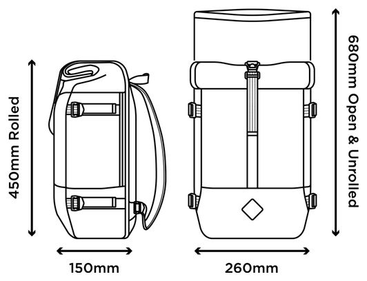 Restrap Rolltop Backpack 22L Black