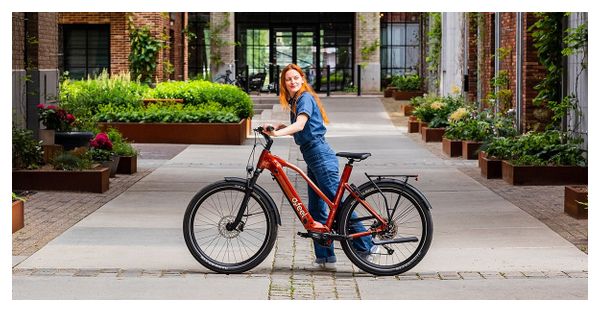 Bicicleta eléctrica de ciudad O2 Feel Vern Urban Power 7.1 Mid Shimano Alivio 9V 720 Wh 27,5'' Bronce