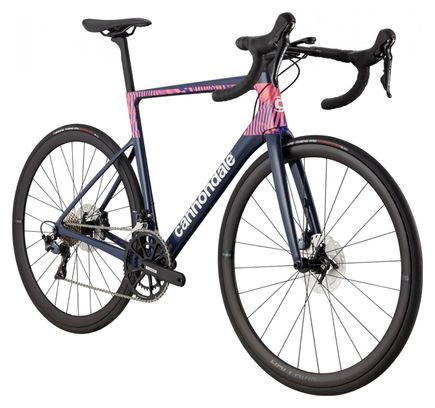 Bicicleta de carretera Cannondale SuperSix EVO Hi-MOD Disc Ultegra Shimano Ultegra 11S 700 mm Azul Rosa Team Replica