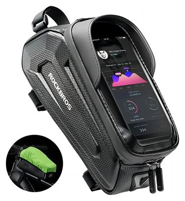 Sacoche de cadre blindé Rockbros B68 pour vélo avec poche pour téléphone noir