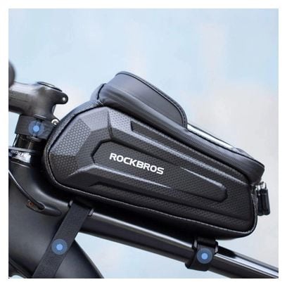 Sacoche de cadre blindé Rockbros B68 pour vélo avec poche pour téléphone noir