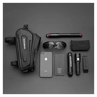 Sacoche de cadre blindé Rockbros B68 pour vélo avec poche pour téléphone noir