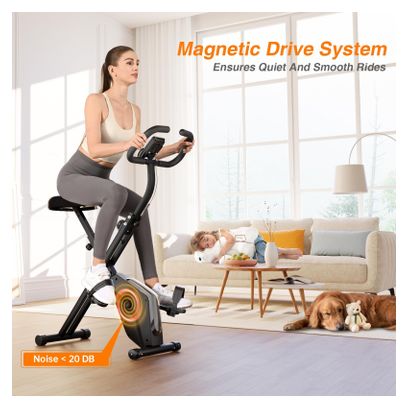 Vélo d’appartement Fitness pliable magnétique multifonction Noir