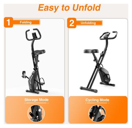 Vélo d’appartement Fitness pliable magnétique multifonction Noir