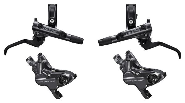 Par de frenos Shimano Deore M6120 de 4 pistones (sin disco) Negro