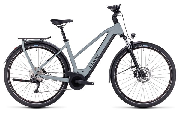 Cube Kathmandu Hybrid One 750 Trapeze Electric City Bike Shimano Deore 10S 750 Wh 700 mm Swamp Grey Green 2023 Alltricks