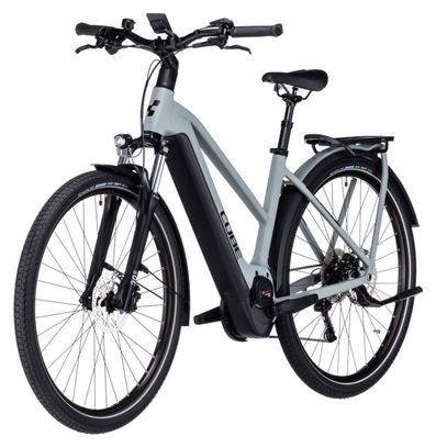 Cube Kathmandu Hybrid One 750 Trapeze Electric City Bike Shimano Deore 10S 750 Wh 700 mm Swamp Grey Green 2023