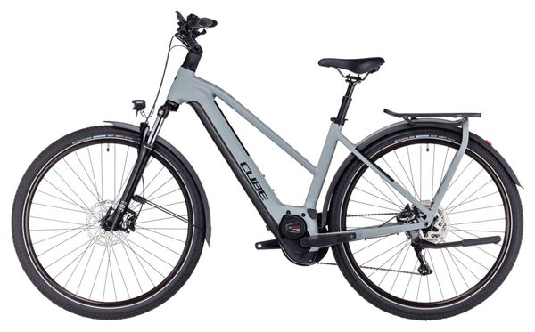 Cube Kathmandu Hybrid One 750 Trapeze Electric City Bike Shimano Deore 10S 750 Wh 700 mm Swamp Grey Green 2023