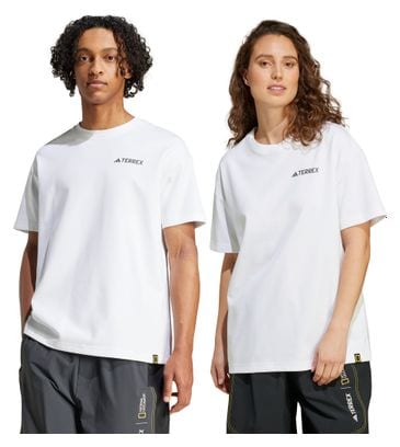 Camiseta de manga corta adidas Terrex National Geographic Blanca Unisex