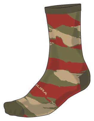 Calzini Endura Peak Camo Verde/Rosso