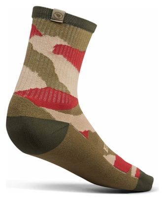 Endura Peak Camo Socken Grün/Rot