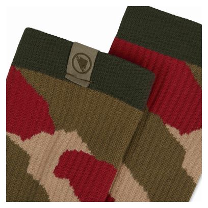 Endura Peak Camo Socken Grün/Rot