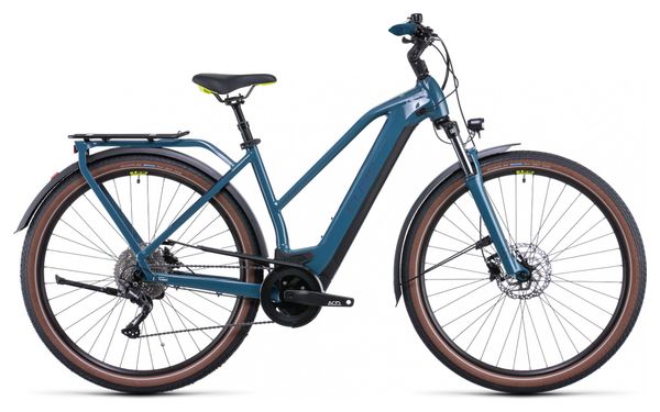 Vélo de Ville Électrique Cube Kathmandu Hybrid One 500 Trapeze Shimano Deore 10V 500 Wh 700 mm Bleu Teal 2022